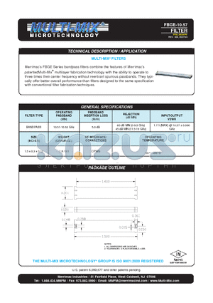 FBGE-10.57 datasheet - FILTER