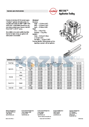 63865-6100 datasheet - MX150L Application Tooling