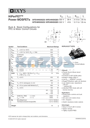 IXFE48N50QD2 datasheet - Buck & Boost Configurations for PFC & Motor Control Circuits
