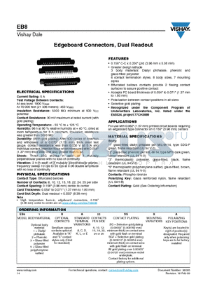 EB81BD6SGXA datasheet - Edgeboard Connectors, Dual Readout