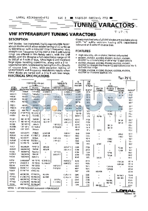 KV2304 datasheet - VHF HYPERABRUPT TUNNING VARACTORS