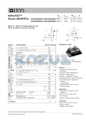 IXFE48N50QD3 datasheet - Buck & Boost Configurations for PFC & Motor Control Circuits