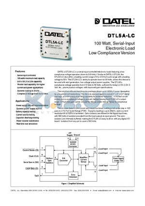 DTL5A-LC datasheet - 100 Watt, Serial-Input Electronic Load Low Compliance Version