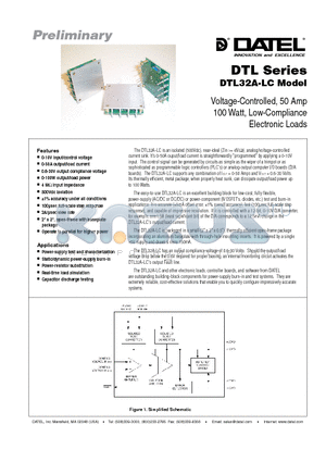 DTL32A-LC datasheet - voltage=controlled, 50 amp 100 watt, low compliance electronic loads