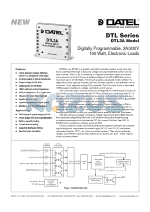 DTL3A datasheet - Digitally Programmable, 2A/200V 100 Watt, Electronic Loads