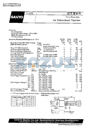 DTM8E-N datasheet - 8A Bidirectional Thyristor