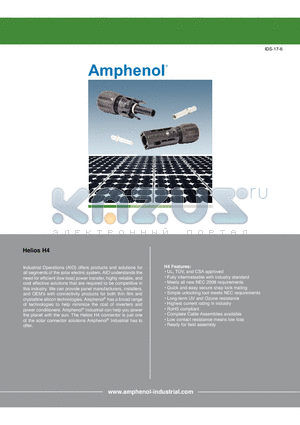 H4TU0000 datasheet - Amphenol solar connector
