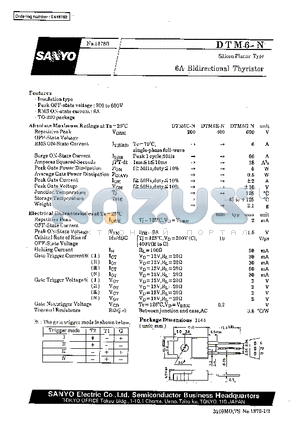DTM6E-N datasheet - 6A Bidirectional Thyristor