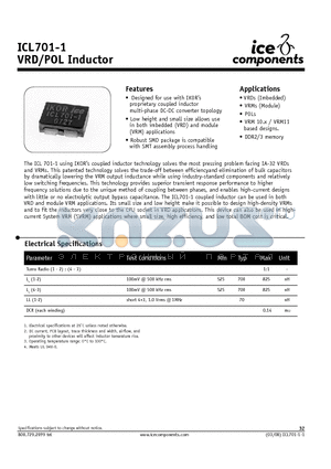 ICL701-1_08 datasheet - VRD/POL Inductor