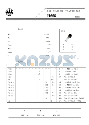 H558 datasheet - PNP SILICON TRANSISTOR