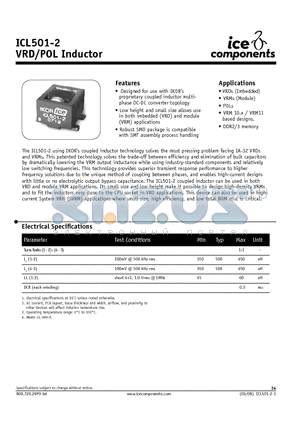 ICL501-2_08 datasheet - VRD/POL Inductor