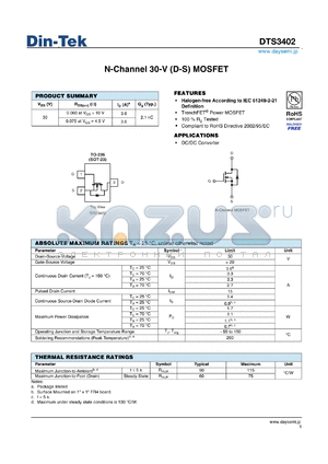 DTS3402 datasheet - Halogen-free According to IEC 61249-2-21