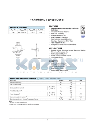 DTS64011 datasheet - P-Channel 60 V (D-S) MOSFET Halogen-free