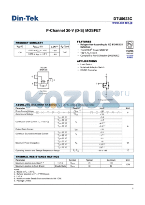 DTS3401A_13 datasheet - P-Channel 30-V (D-S) MOSFET Halogen-free