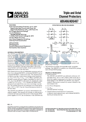 ADG467 datasheet - Triple and Octal Channel Protectors