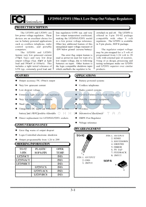 LP2950BCT datasheet - 150mA Low Drop Out Voltage Regulators