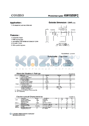 KW1S50FC datasheet - Photointerrupter