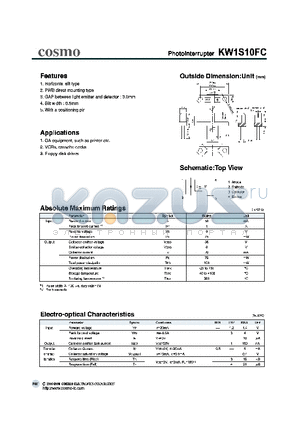 KW1S10FC datasheet - Photointerrupter