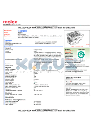 643212019 datasheet - .635mm (.025