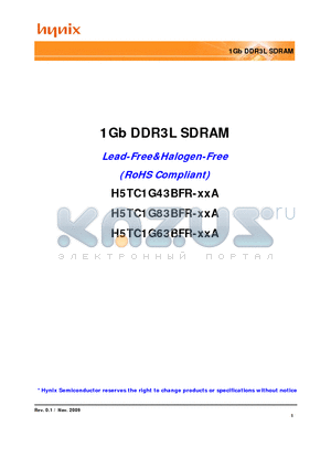 H5TC1G63BFR datasheet - 1Gb DDR3L SDRAM