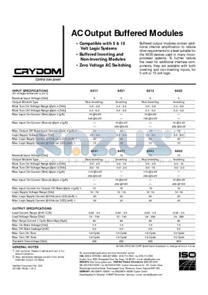 6452 datasheet - AC Output Buffered Modules