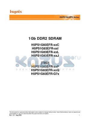 H5PS1G83EFR-Y5L datasheet - 1Gb DDR2 SDRAM
