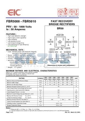 FBR5000 datasheet - FAST RECOVERY