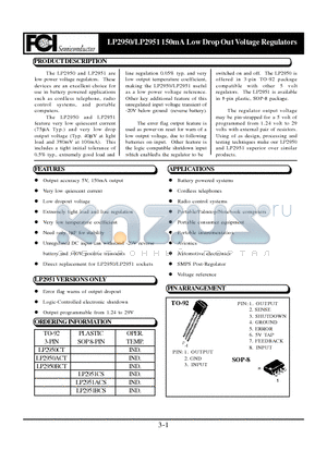 LP2951CS datasheet - 150mA Low Drop Out Voltage Regulators