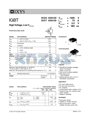 IXGH45N120 datasheet - IGBT