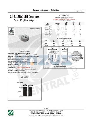 CTCDR63B_-330L datasheet - Power Inductors - Shielded ctparts.com