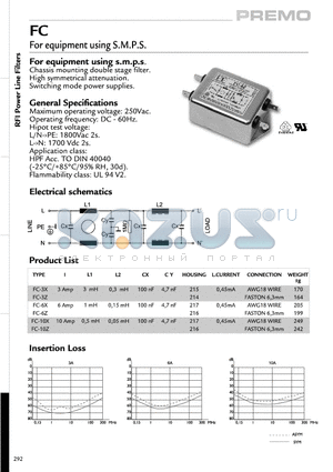 FC-10X datasheet - For equipment using S.M.P.S