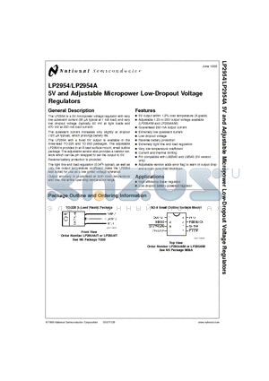 LP2954AISX datasheet - 5V and Adjustable Micropower Low-Dropout Voltage Regulators