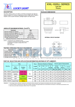 KWL-1020U6 datasheet - Light Bar Display