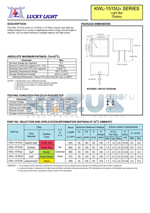 KWL-1515U6 datasheet - Light Bar Display