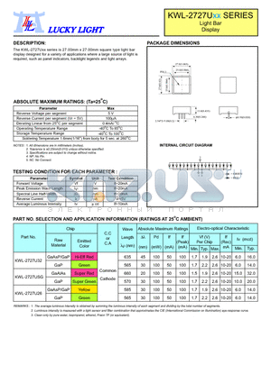 KWL-2727UXX datasheet - Light Bar Display