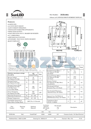 DUR100A datasheet - 100mm (4.0