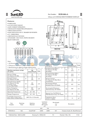 DUR100A-A datasheet - 100mm (4.0