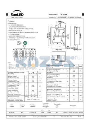 DUR100C datasheet - 100mm(4.0