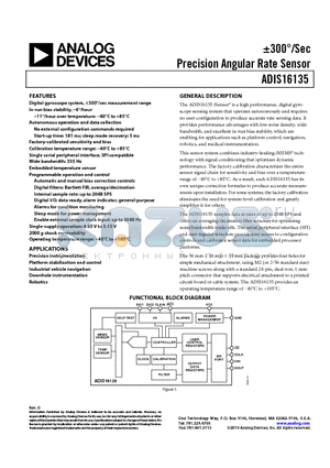 ADIS16135/PCBZ datasheet - Precision Angular Rate Sensor