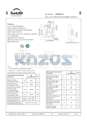 DUR25C-1 datasheet - 26mm (1.02 