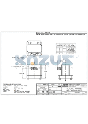 650-251-XX datasheet - OUT LINE, WRD650 SMA - WAVEGUIDE ADAPTER