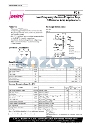FC11 datasheet - Low-Frequency General-Purpose Amp, Differential Amp Applications