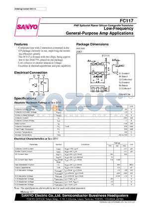 FC117 datasheet - Low-Frequency General-Purpose Amp Applications