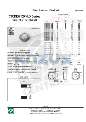 CTCDRH127/LD_-100M datasheet - Power Inductors - Shielded