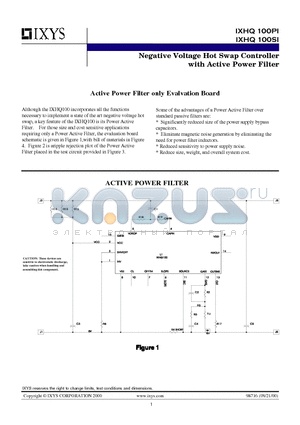 IXHQ100SI datasheet - Negative Voltage Hot Swap Controller with Active Power Filter