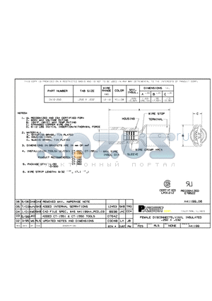 DV10-250 datasheet - FEMALE DISCONNECTS, VINYL INSULATED