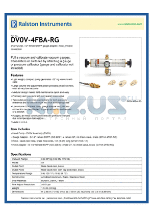 DV0V-4FBA-RG datasheet - DV0V pump