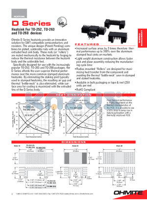 DV-T263-101E datasheet - D Series Heatsinks