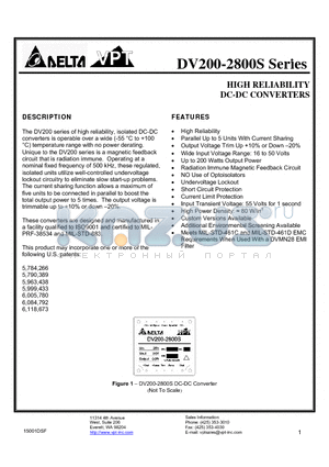 DV200-2800S datasheet - HIGH RELIABILITY DC-DC CONVERTERS