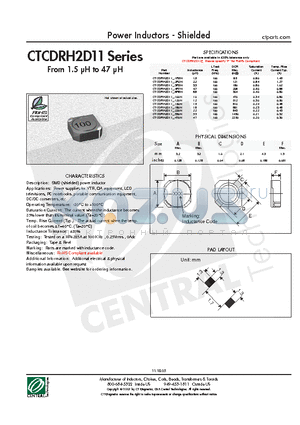 CTCDRH2D11-330N datasheet - Power Inductors - Shielded